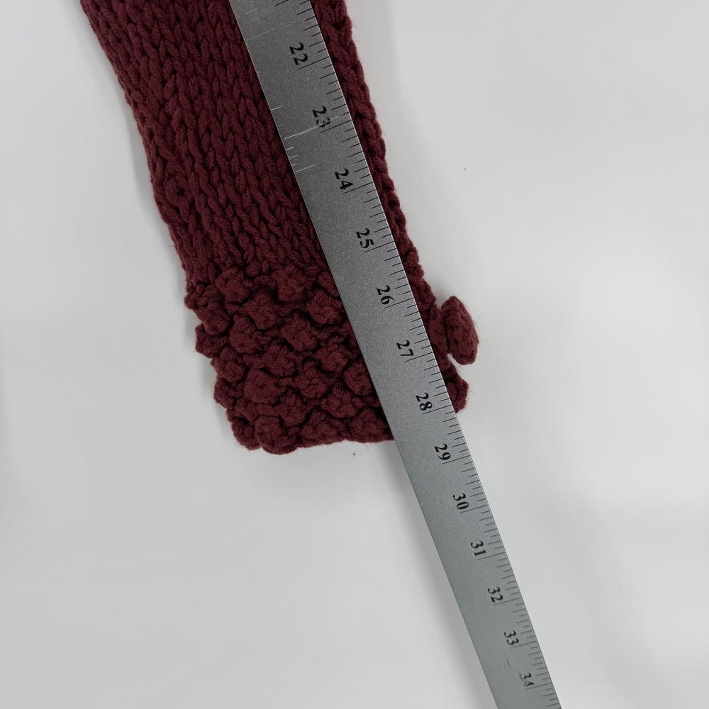 Prima Bella Cardigan Sweater Women Med Burgundy Chunky Knit Popcorn Whimsigoth - Picture 6 of 11